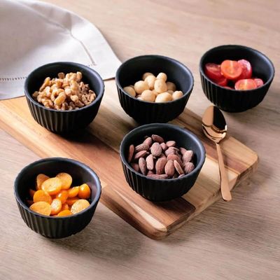 Kit 12 Ramequins 170ml Cerâmica Preto Matte Artesanal Porto Brasil Molheira Restaurante Bar