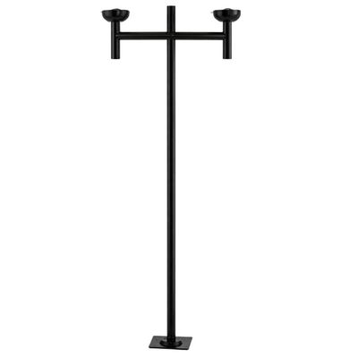 Poste Duplo para Jardim Preto Iluminação Externa em Alumínio 2,2m Global Dital