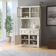 Cristaleira em Madeira 4 Portas 2 Gavetas 105 x 199 cm Patina Branca Elliottiis