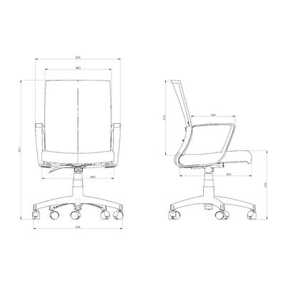 Cadeira de Escritório Giratória Stay Encosto em Tela Universal Base Nylon Assento Crepe Preto Roal