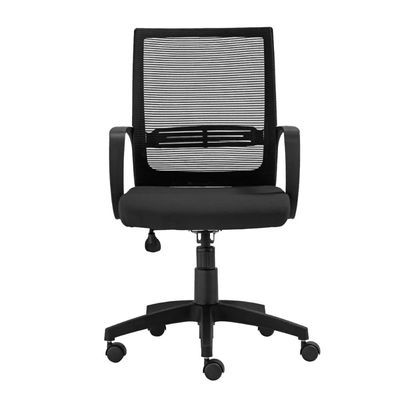 Cadeira de Escritório Giratória Stay Encosto em Tela Universal Base Nylon Assento Crepe Preto Roal