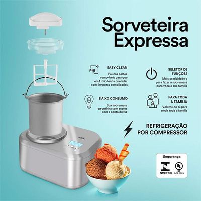 Sorveteira Expressa EOS ESO02S Prata / 110v