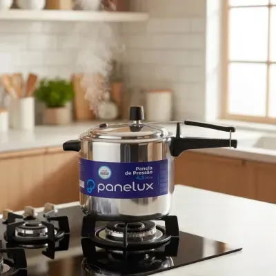 Panela de Pressão Panelux Classic Polida Prata 4,5L