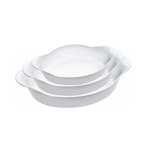 Conjunto de Assadeiras Nadir Opaline em Vidro 3 Peças