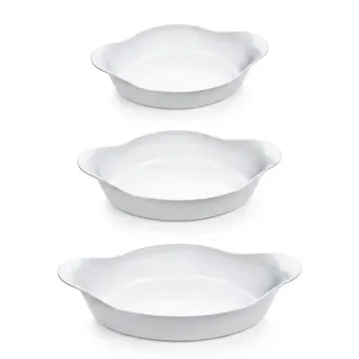 Conjunto de Assadeiras Nadir Opaline em Vidro 3 Peças