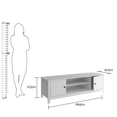 Rack para TV 2 Portas 150x44x47 cm Branco Ditália