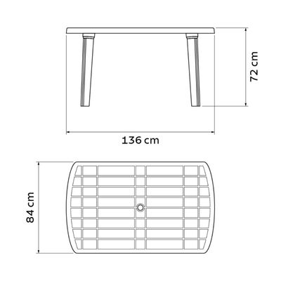Mesa Tramontina Camboriú Branca 136x84 cm em Polipropileno