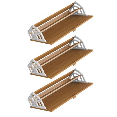 Sapateira 3 Portas Basculantes Curve Carvalho Xingu 130x76x24 cm Completa Móveis