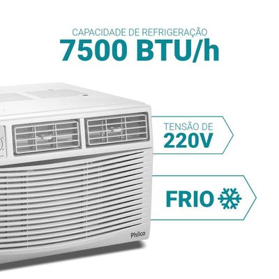Ar-Condicionado Philco Janela 7500BTUs Frio PAJ7FA 220V