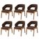 Kit 06 Cadeiras de Jantar e Estar Living Estofada Lince L02 Couríssimo Marrom - Lyam Decor