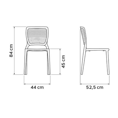 Kit 4 Cadeiras Plásticas Grafite Tramontina Summa Safira Empilhável Resistente Cozinha Área Gourmet