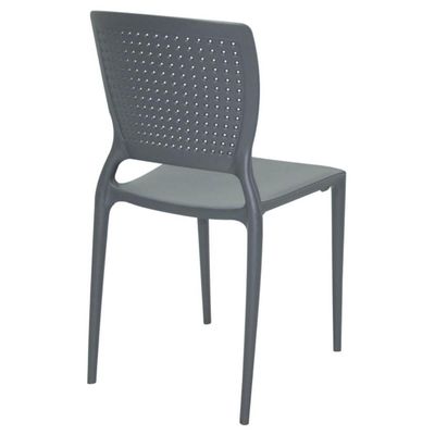 Kit 4 Cadeiras Plásticas Grafite Tramontina Summa Safira Empilhável Resistente Cozinha Área Gourmet
