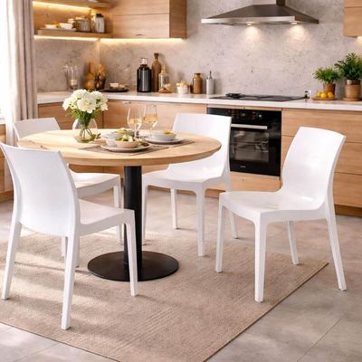 Kit 4 Cadeiras Plástica Branca Tramontina Área Gourmet Cozinha Restaurante Summa Alice