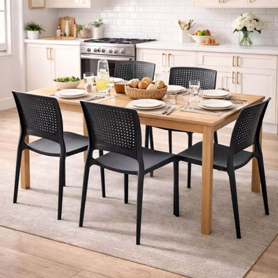 Kit 4 Cadeiras Plásticas Grafite Tramontina Summa Safira Empilhável Resistente Cozinha Área Gourmet