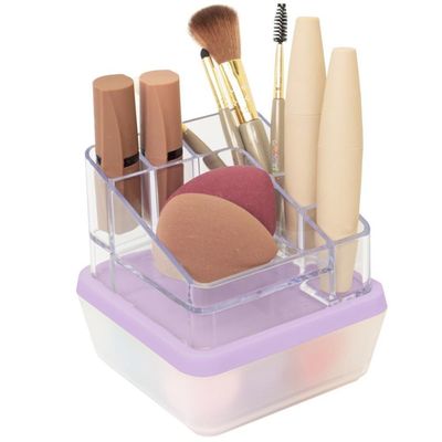 Organizador De Cosméticos 6 Divisórias Caixa Organizadora Mi Lilás