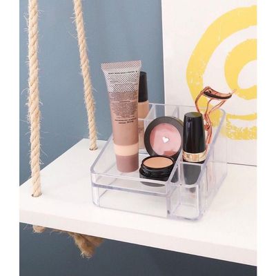 Organizador De Cosméticos 6 Divisórias Caixa Organizadora Mi Lilás