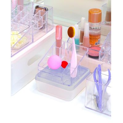 Organizador De Cosméticos 6 Divisórias Caixa Organizadora Mi Lilás