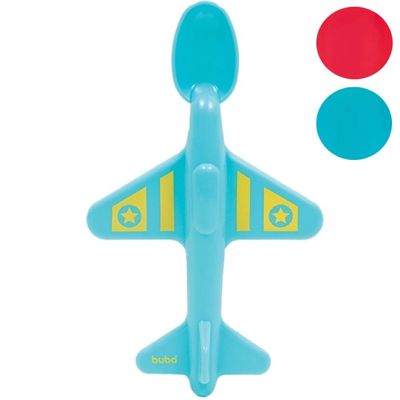 Colher Infantil para Introdução Alimentar Buba Avião Azul Azul