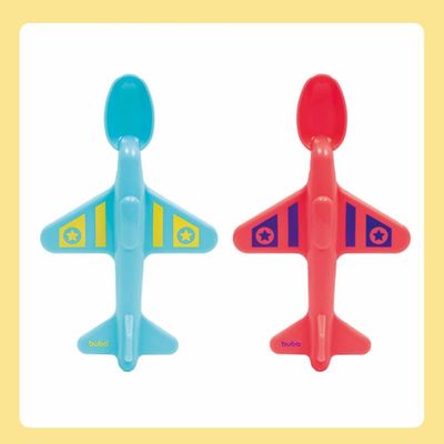 Colher Infantil para Introdução Alimentar Buba Avião Azul Azul