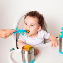 Colher Infantil para Introdução Alimentar Buba Avião Azul