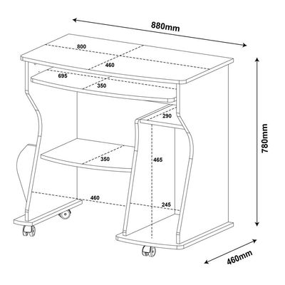 Mesa para Computador Cem Pinho e Off White