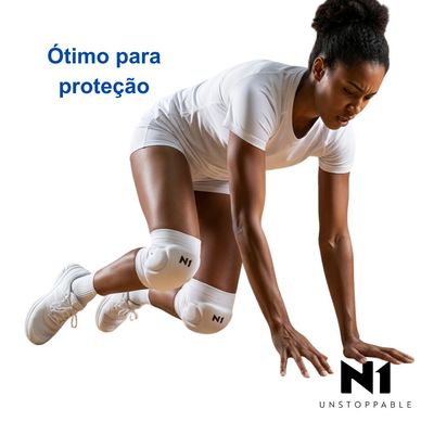 Joelheira Spry Branco P Knit 3D Eva 15Mm Proteção Impacto