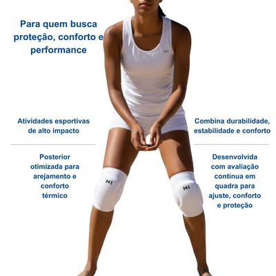 Joelheira Spry Branco P Knit 3D Eva 15Mm Proteção Impacto