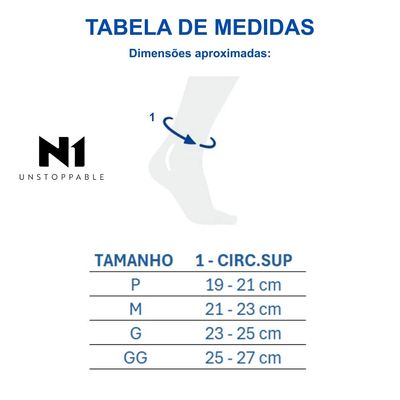 N1 Sport Tornozeleira Linha Pró Preta Tamanho GG KNIT 3D com