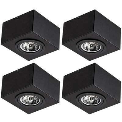 Kit 4 Spots Sobrepor Box 13cm Soquete GU10 Dital Luminárias Plafon Áreas Internas Externas
