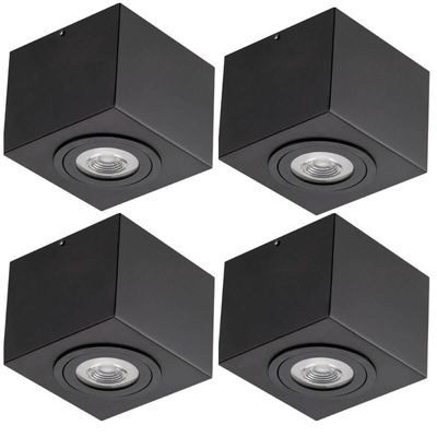 Jogo 4 Luminárias de Teto 17cm Preto Plafon E27 Par30 Box Dital Bivolt