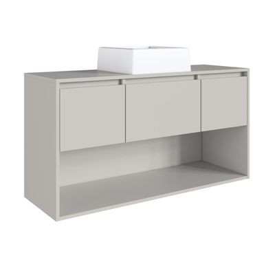 Gabinete de Banheiro Suspenso 110cm com 2 Gavetas Porta e Ni