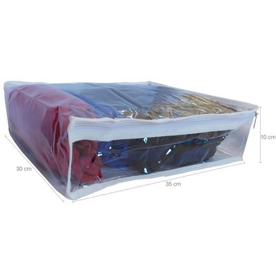 Organizador Protetor Plástico De Mala Peças Roupas 30x35x10 Transparente