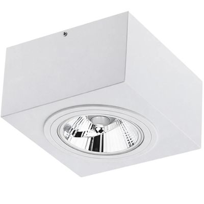 Luminária Plafon Branco de Sobrepor Box 17x9,5cm Bivolt Dital Aluzinc Soquete GU10