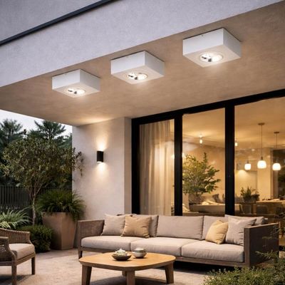 Luminária Plafon Branco de Sobrepor Box 17x9,5cm Bivolt Dital Aluzinc Soquete GU10