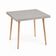 Mesa Safira Quadrada 70 cm com Tampo em MDF Camurça e Pés de Madeira Natural
