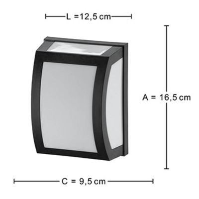 Luminária Oval Parede Arandela Lente Leitosa Preto E27 Dital