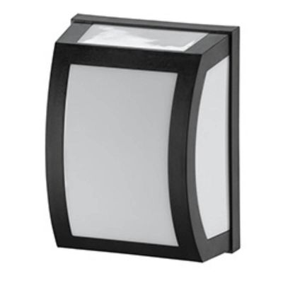 Luminária Oval Parede Arandela Lente Leitosa Preto E27 Dital