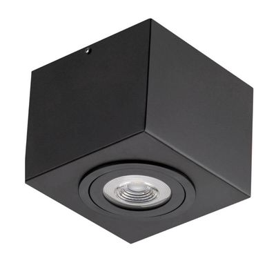 Luminária Plafon Box de Sobrepor 17x11cm Aluzinc Preto Par30 Bivolt E27 Externa Interna Dital Bivolt