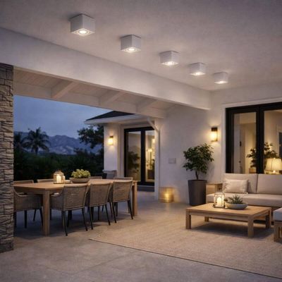 Luminária Plafon Branca Quadrada de Sobrepor 13x10,5cm Dital Iluminação Decoração