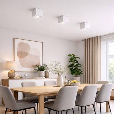 Luminária Plafon Branca Quadrada de Sobrepor 13x10,5cm Dital Iluminação Decoração