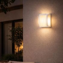 Arandela Branca Lente Leitosa Luminária Parede Smart Externa