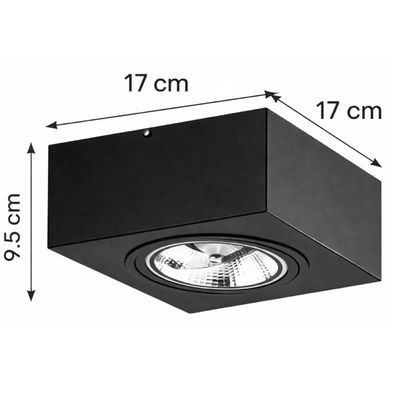 Kit 4 Luminárias Plafons Pretos de Sobrepor Box 17cm GU10 Dital 12w