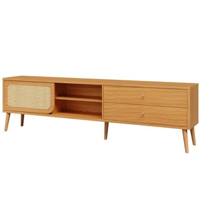 Rack para TV 220cm Até 60 Polegadas 2 Gavetas 1 Porta Curve Carvalho Rosé Dalla Costa
