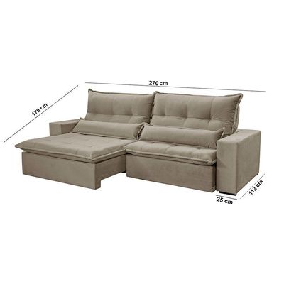 Sofá Grecia Veludo 02 Módulos De 110m B25cm Meu Sofá Online B002 Veludo Capuccino