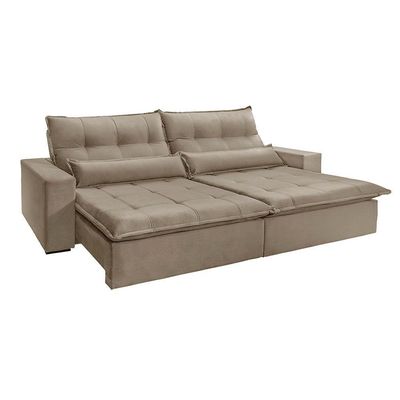 Sofá Grecia Veludo 02 Módulos De 110m B25cm Meu Sofá Online B002 Veludo Capuccino