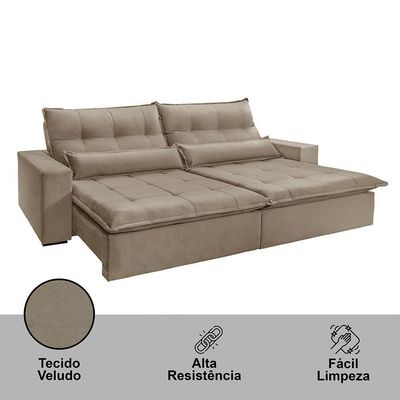 Sofá Grecia Veludo 02 Módulos De 110m B25cm Meu Sofá Online B002 Veludo Capuccino