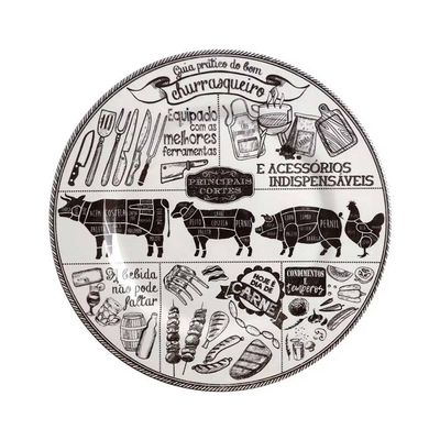 Prato Sobremesa De Cerâmica Churrasco Alleanza 20,5cm
