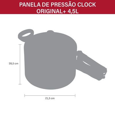Panela de Pressão Clock Original+ Fechamento Interno 4,5L