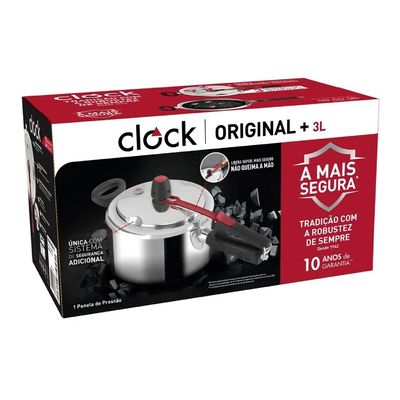Panela de Pressão Clock Original+ Fechamento Interno 4,5L