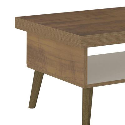 Mesa de Centro Retangular Lucca Pinho e Off White